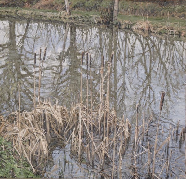 EDMUND CHAMBERLAIN, Bullrushes and Reflected Trees, Early Spring