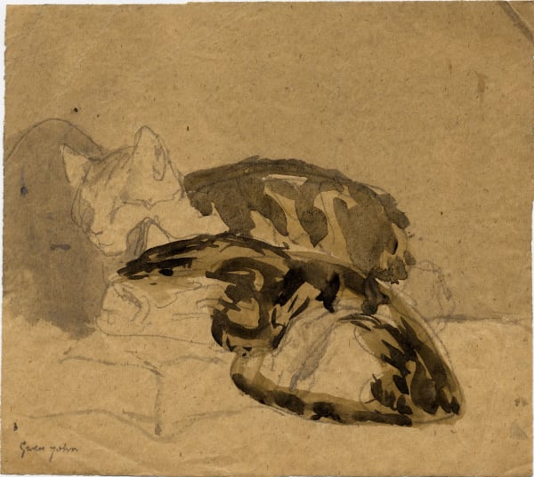 GWEN JOHN, Two Tortoise-shell cats sleeping, circa 1904-08