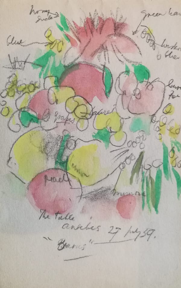 JOHN DUNCAN FERGUSSON, The Table, 27th July 1959, Antibes, 1959