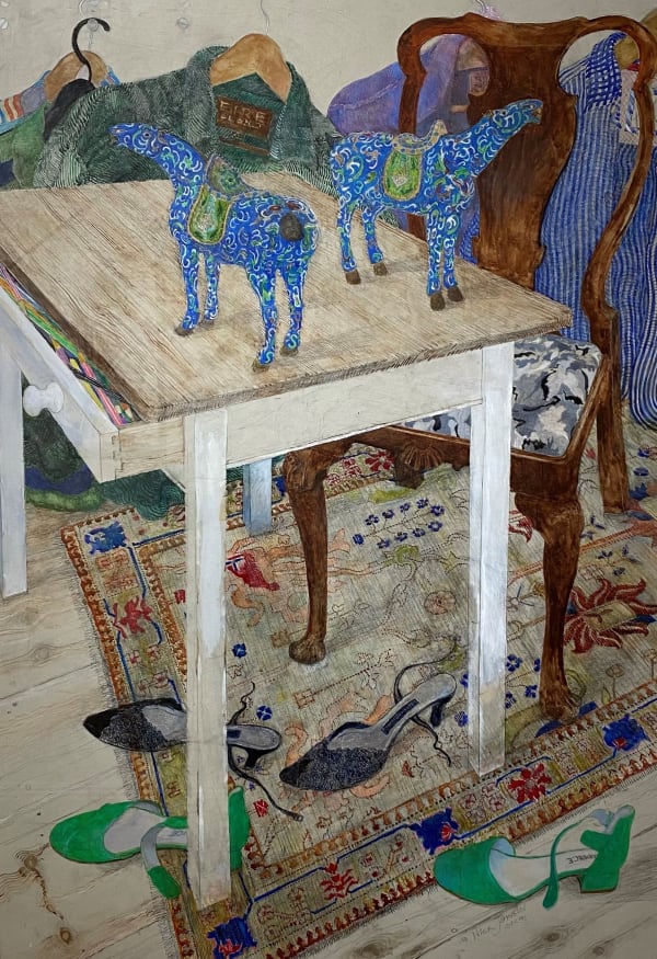 NICHOLAS JOHNSON, Interior with Cloisonné Horses