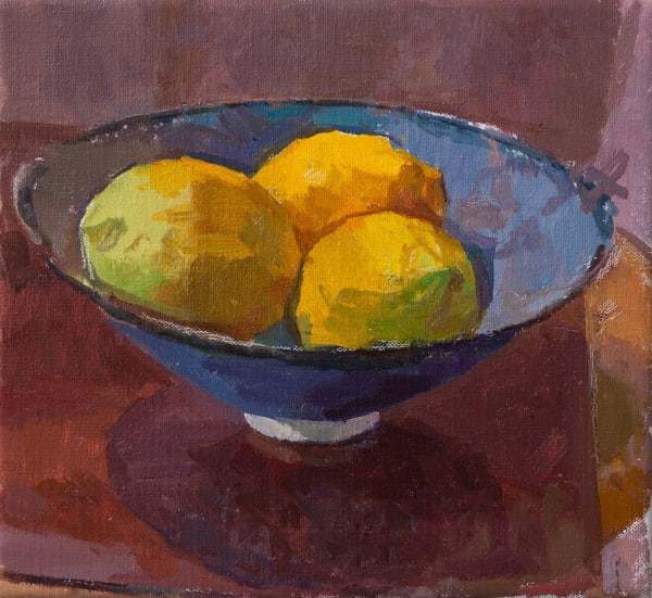 ALEX FOWLER, Lemons in a Blue Bowl