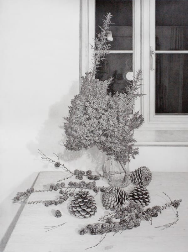 EDMUND CHAMBERLAIN, Still life with Gorse and Pine Cones, Night