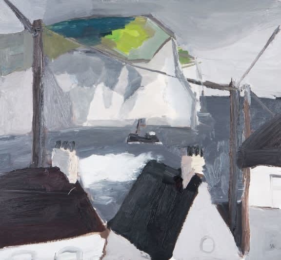 JULIAN BAILEY, Rooftops with coaster, Swanage