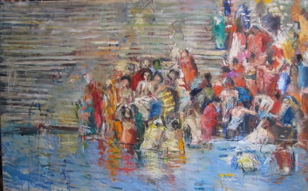 ANTHONY EYTON, Bathers on the Steps, Varanasi