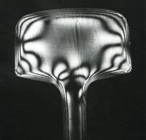Stress Patterns of a Piece of Molded Celluloid Visible Under Polarized Light