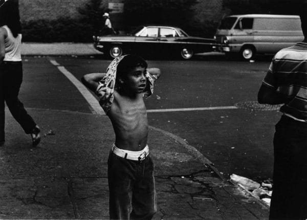 Untitled (Boy holding shirt over head), New York