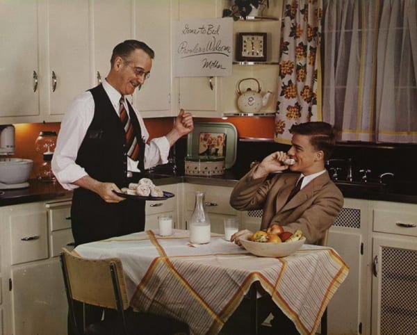 Paul Outerbridge, Father and Son in Kitchen, 1941