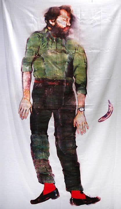 Keith Smith Untitled Self Portrait, 1972 3M Color-in-Color heat transfers to bridal satin 72 x 44 in (182.9 x 111.8 cm)