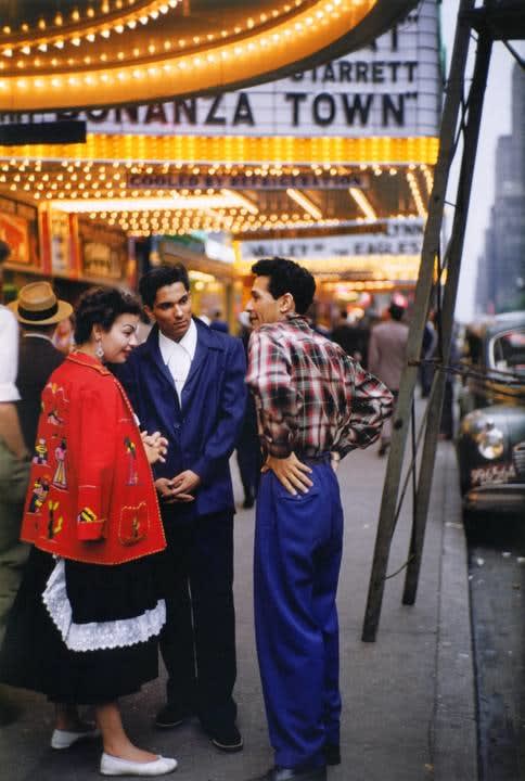 Ruth Orkin Three People Under Marquee, NYC, 1950, printed 2010 Archival inkjet print 14 x 11 in. 35.56 x 27.94 x 0.0 cm