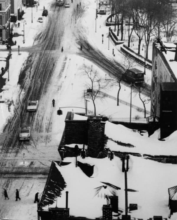 Snow Covered Streets and Roof Tops, January 30