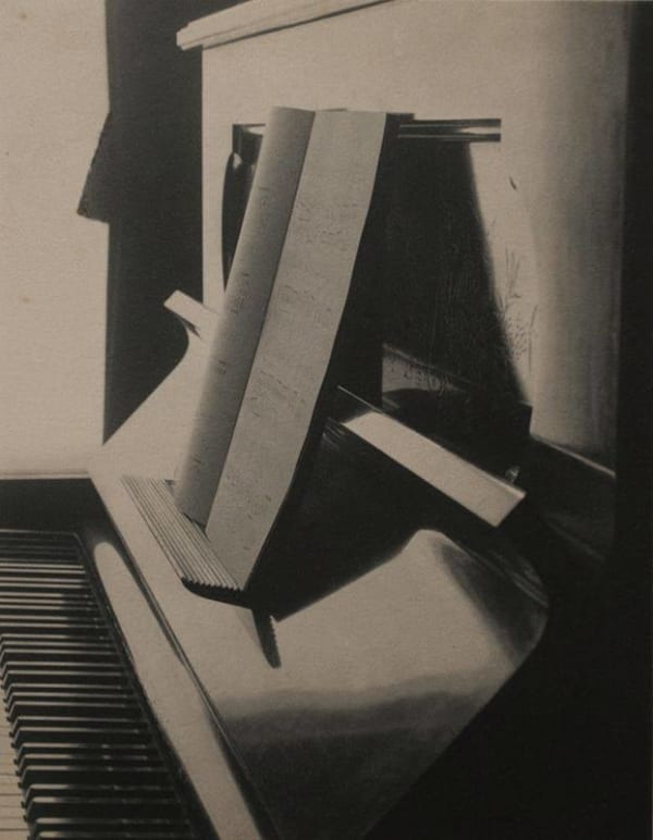 Paul Outerbridge Piano, 1926 Platinum print mounted to board, printed c. 1926 4 1/2 x 3 1/2 in (11.43 x 8.89 cm) Mount: 12 5/8 x 9 3/4 in