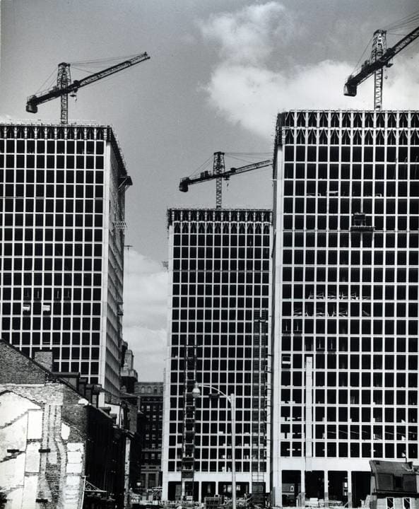 Untitled, Buildings with crane