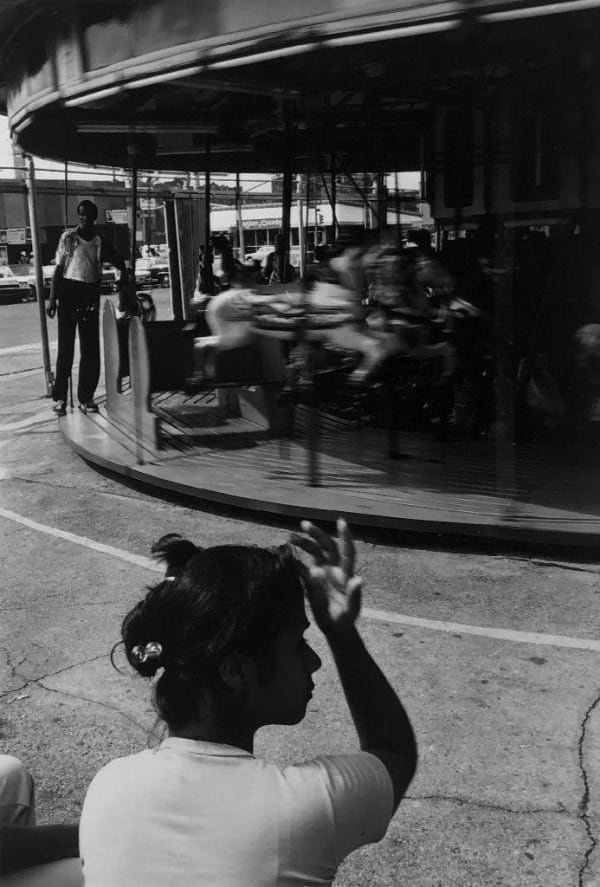 Woman and Carousel, Coney Island