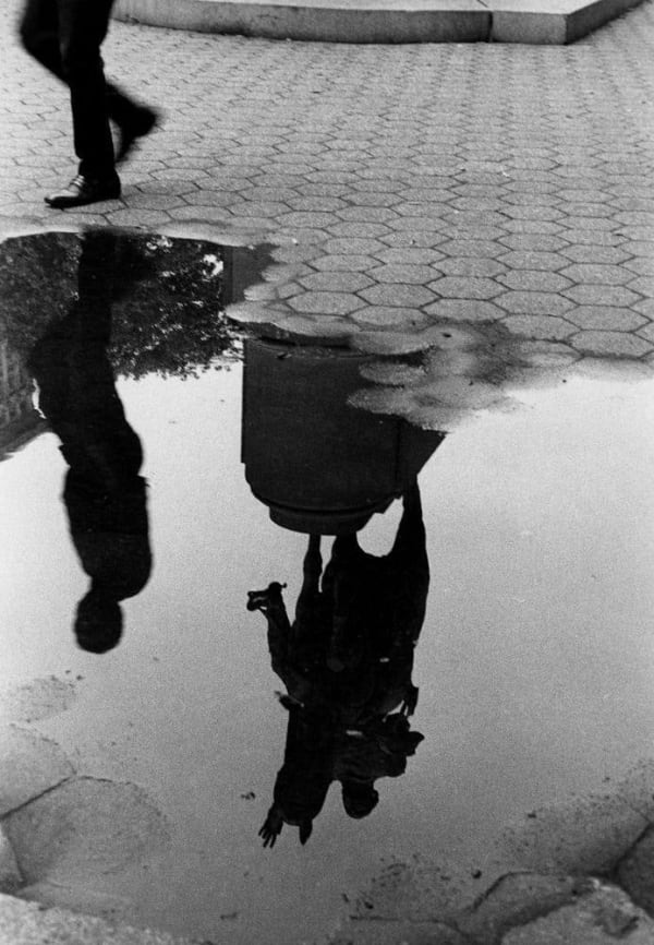 Puddle and Reflection of Statue, Union Square