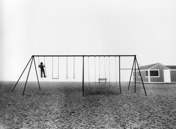 Boy Standing on Swing, Compo Beach, Westport, CT