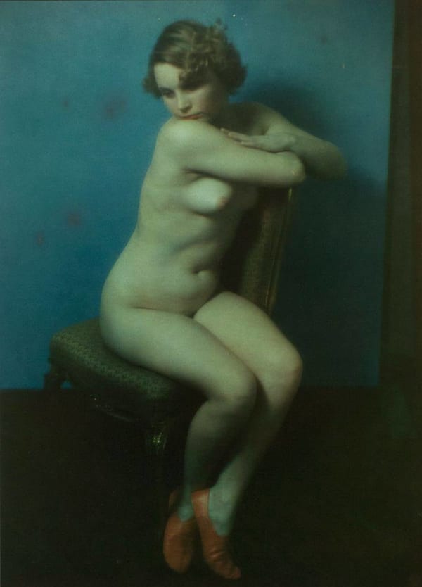 Paul Outerbridge, Seated Nude with Red Shoes, 1936