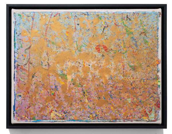 Adger Cowans Untitled , 1980 Acrylic and gold powder on canvas Canvas: 12 3/4 x 16 3/4 in (32.4 x 42.5 cm) Frame: 13 7/8 x 17 7/8 in (35.2 x 45.4 cm)