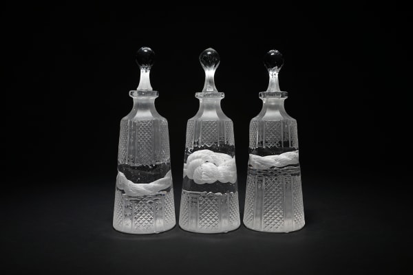 Joanna Manousis, Knotted Thread (Hex Decanters), 2019
