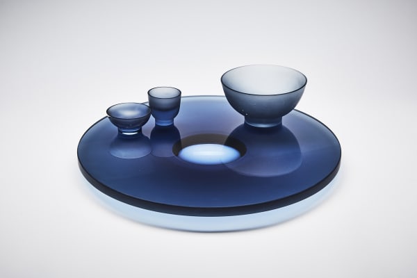 Celia Dowson, Platter & Three Bowls in Indigo Blue, 2019