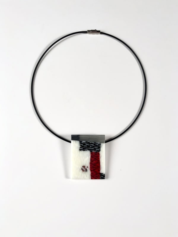 Birds in the Hand Jewelry, Red, White, and Black Pendant