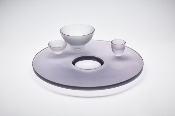 Celia Dowson, Platter & Three Bowls in Lavender Grey, 2019