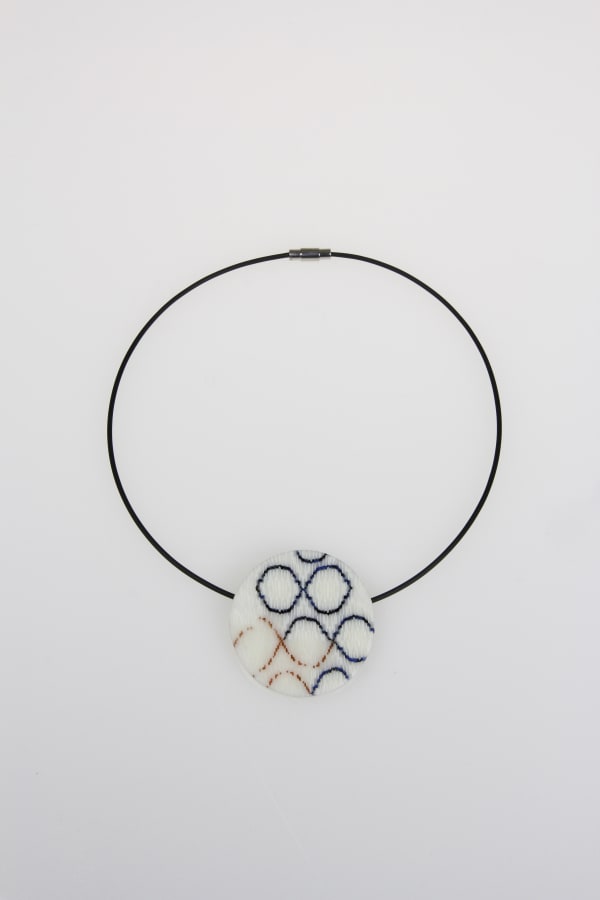 Birds in the Hand Jewelry, Blue and Pink Circles Circle Pendant