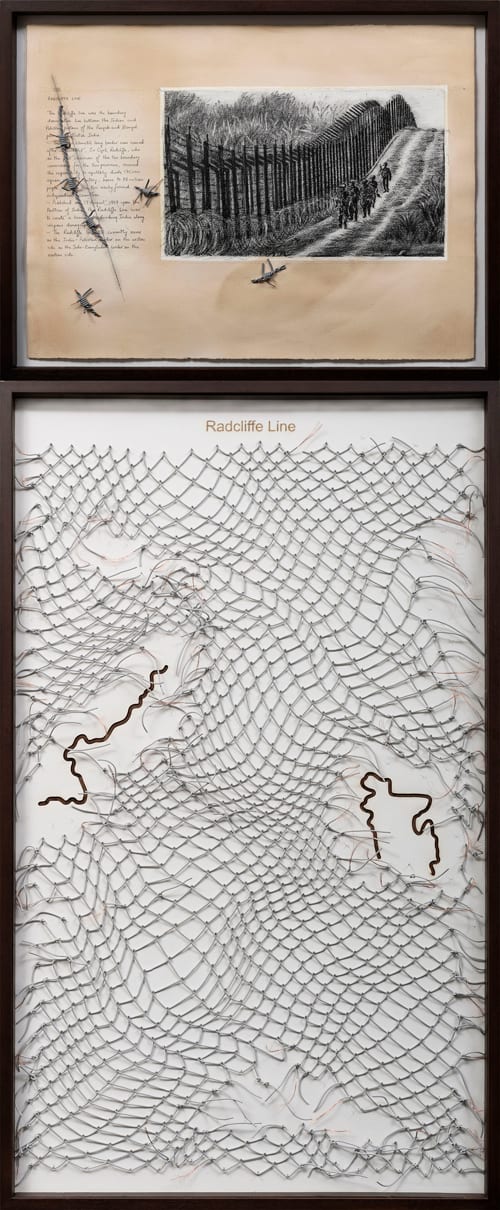 Reena Saini Kallat, Leaking Lines (Radcliffe Line), 2019