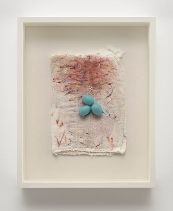 Robert Gober, Eggs on Painted Diaper, 2007-2017