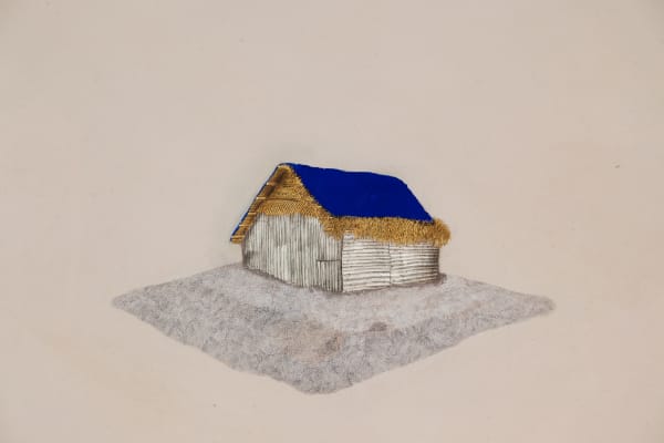 Desmond Lazaro, Blue house on the silver carpet, 2012