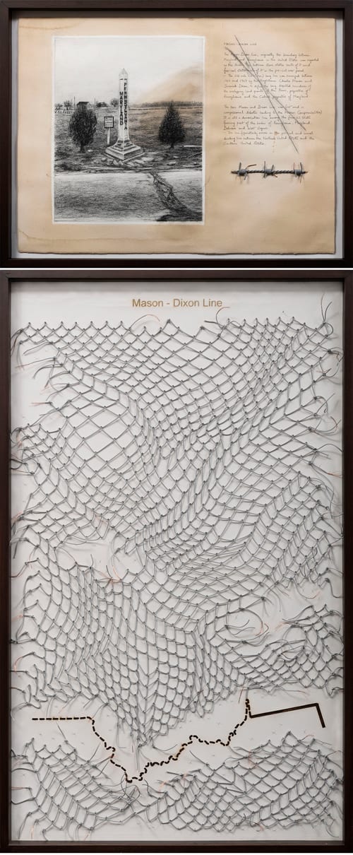 Reena Saini Kallat, Leaking Lines (Mason-Dixon Line), 2019