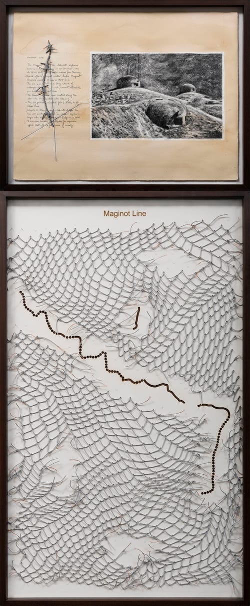 Reena Saini Kallat, Leaking Lines (Maginot Line), 2019