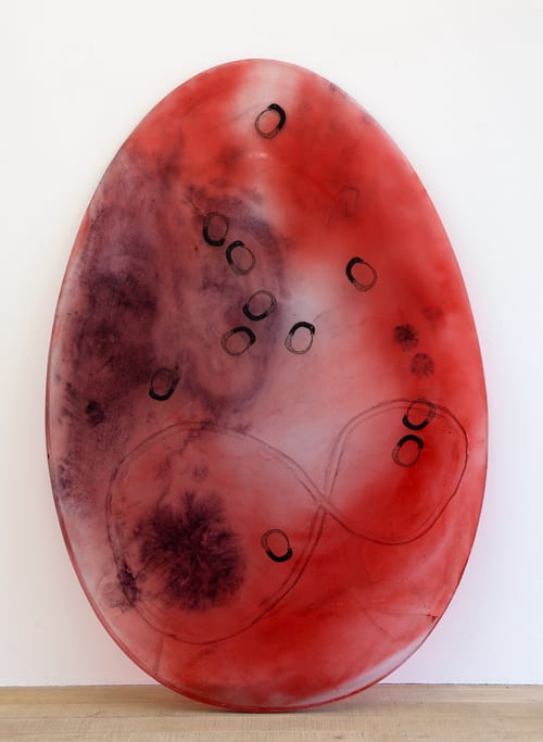 Fabian Marti, Red Infinity Egg with 11 breeding Ouroboros, 2014
