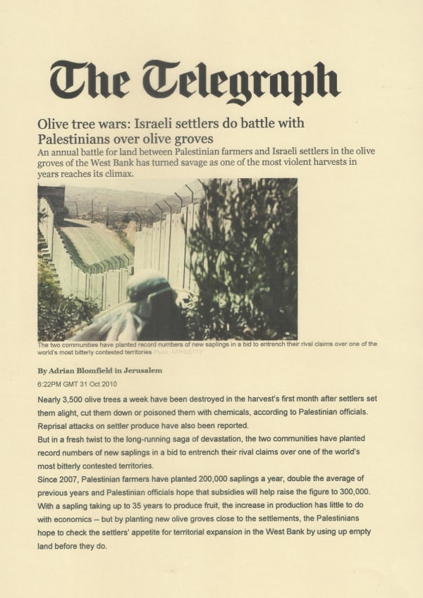 Reena Saini Kallat, The Telegraph / By Adrian Blomfield in Jerusalem Published at 6:22 PM GMT, October 2010, referenced and printed in 2014