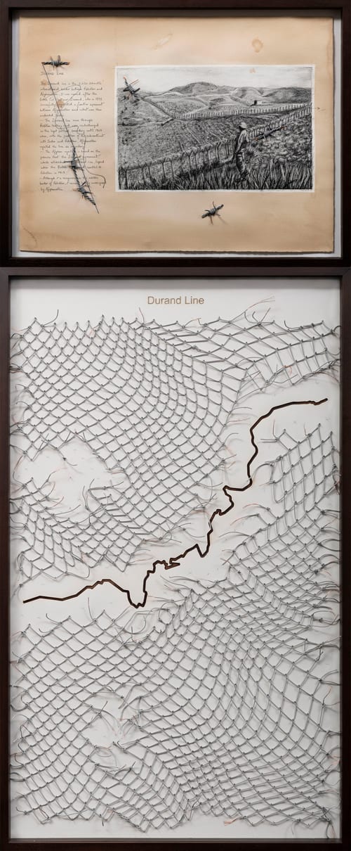 Reena Saini Kallat, Leaking Lines (Durand Line), 2019