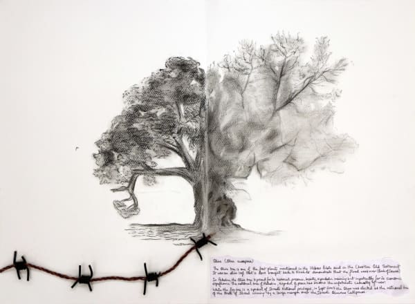 Reena Saini Kallat, Hyphenated Lives (Olive), 2014