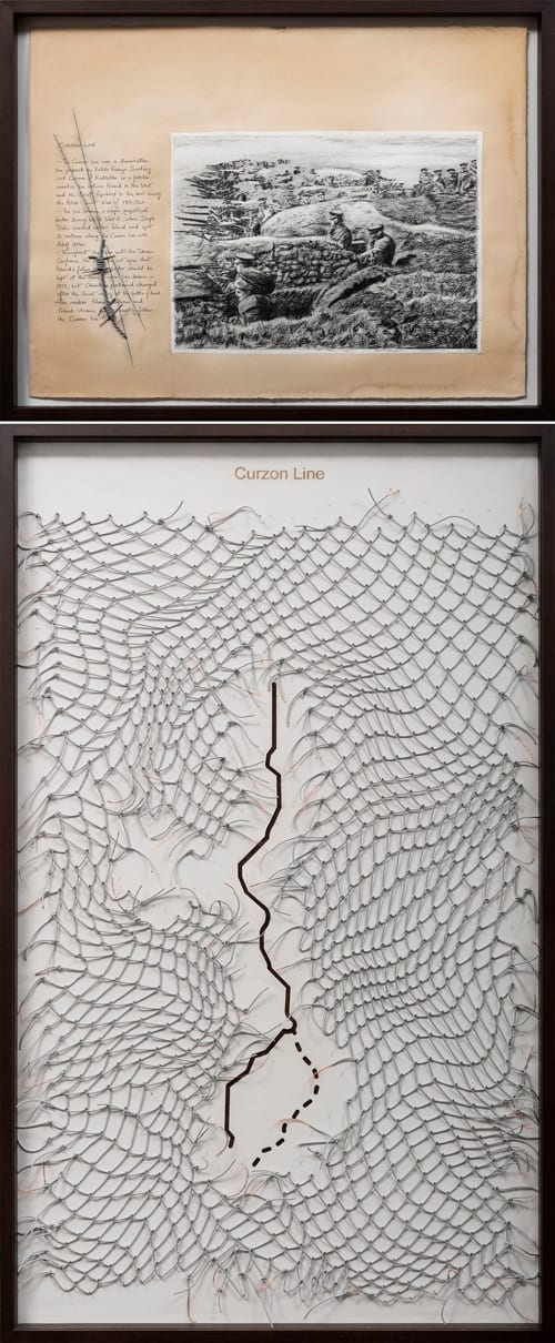 Reena Saini Kallat, Leaking Lines (Curzon Line), 2019