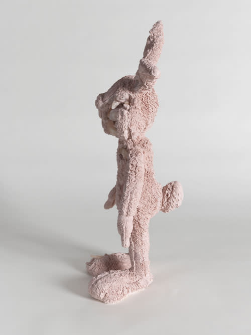 Daniel Arsham, Pink Selenite and Rose Quartz Eroded Rabbit, 2017