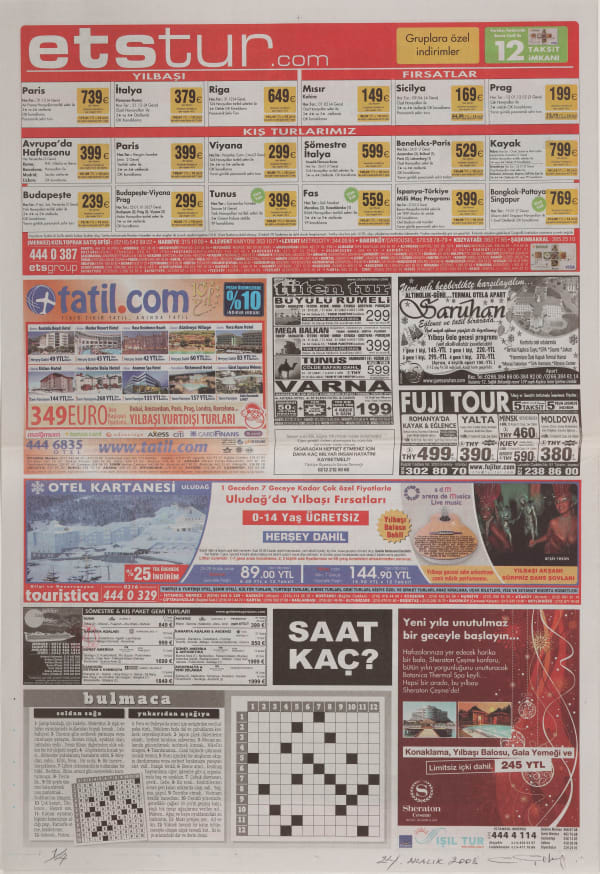 Cengiz Çekil, ‘Saat Kaç?’ Duyuruları / ‘What Time Is It?’ Announcements, 2008