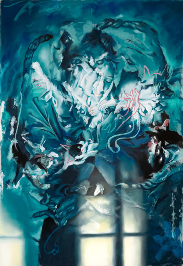 Tudi Deligne, Blue cats madonna, 2025