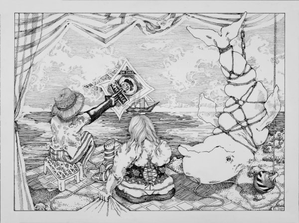 Don't leave me hanging, 2020 Initial and date on recto Ink on paper