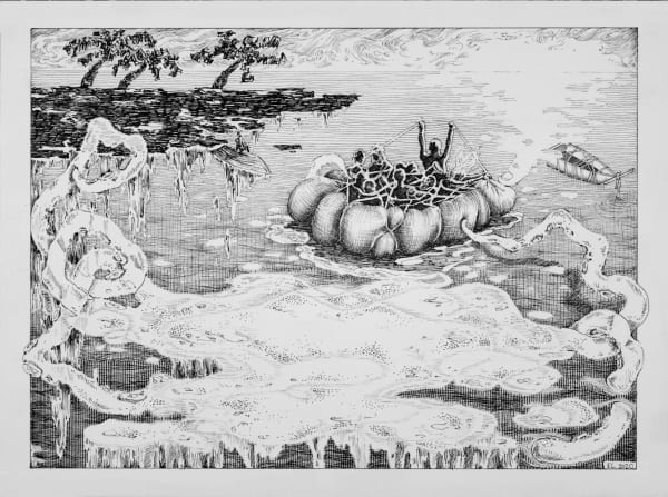 Perils of life, 2020 Initial and date on recto Ink on paper