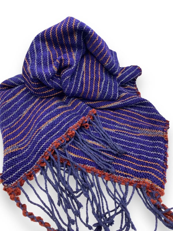 Gold Silver Chenille Shawl