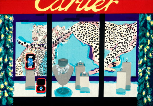 Stella Ebner Cartier Christmas Window, 2014 screen print on Japanese paper 25 x 36 inches edition of 5