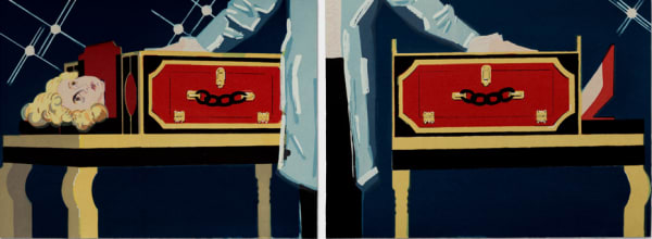 Stella Ebner The Thin Model Tricks Parts 1 & 2, 2018 screen print 22 x 60 inches edition of 5
