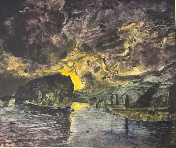 Nancy Friese Moonlight, 2025 photogravure with hand coloring 19 x 22.5 inches (image), 26 x 30.75 inches (paper) Edition of 10 (Edition record)