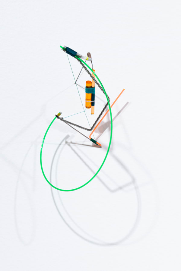 Max Van Pelt revisionist, 2020 stainless steel, acrylic, aluminum, thread 5.5 x 3.75 x 5 inches