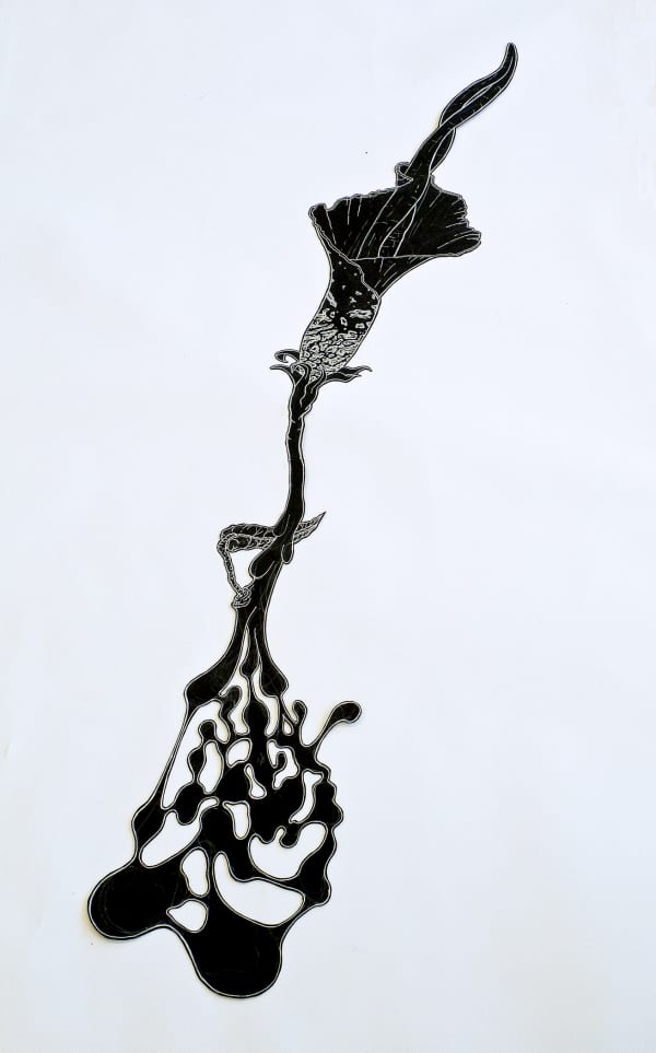 Dean Snyder Rhizome, 2012 silver paint on museum board 72 x 18 inches