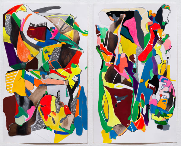 Max Van Pelt The fabric, 2020 gouache, India ink, coffee, walnut ink, colored pencil, graphite, watercolor paper 10 x 6 inches