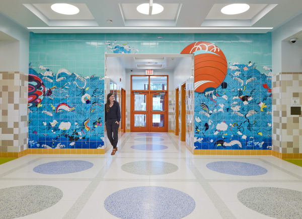 Allison Bianco, Curious Tide: Permanent Installation at PS 958 Sunset Park, Brooklyn, NY, 2022