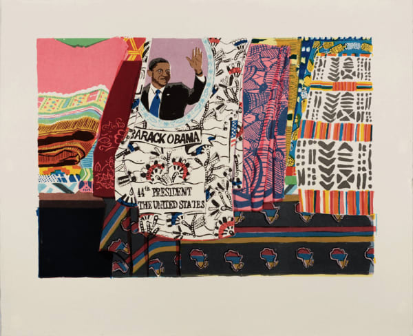 Stella Ebner Malcom Shabazz Market - Barack Obama 44th President, 2017 screen print 25 x 32 inches edition of 5